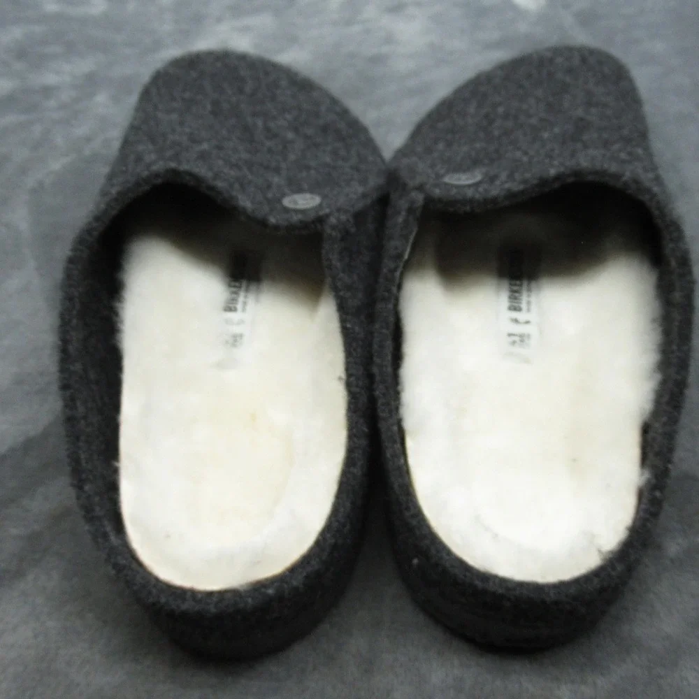 Birkenstock Clogs Men 8 Women 10 EU41 Gray Slip On‎ Wool Blend Made Germany NWOB